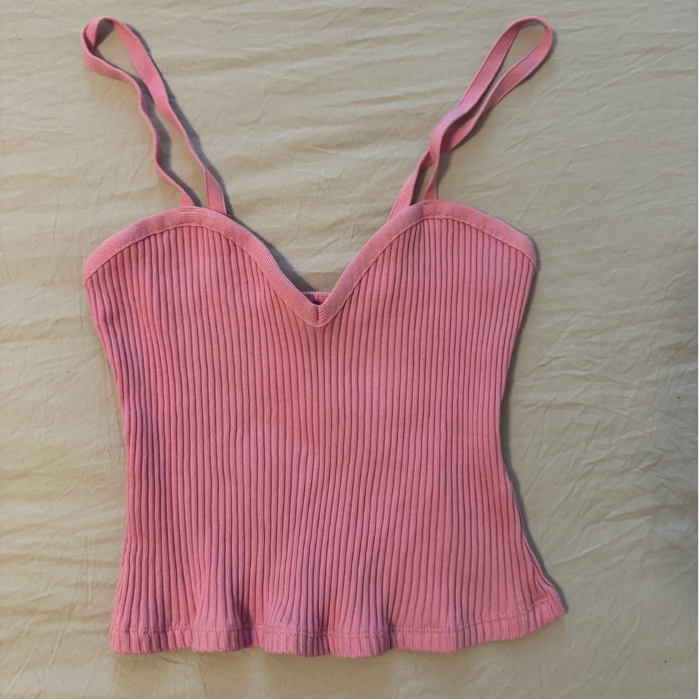 Zara Light Pink Ribbed Top